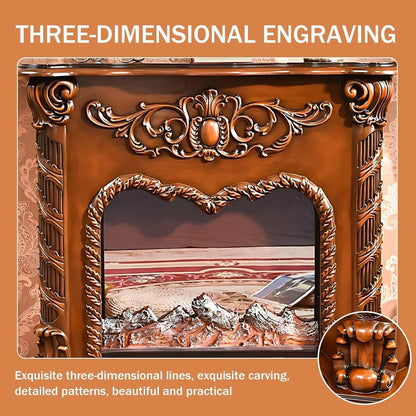 Aihm-Lon Electric Fireplace Includes Swirling Texture Design with Floral Pattern 47”