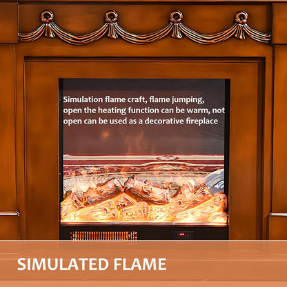 Aihm-Lon Simple Electric Fireplace Curtain Shape Line Design 47”