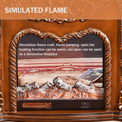 Aihm-Lon Electric Fireplace Includes Swirling Texture Design with Floral Pattern 47”