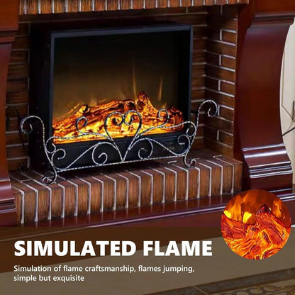 Aihm-Lon Decorative Electric Fireplace Exquisite Iron Art Design with Simulated Flame 51”-59”