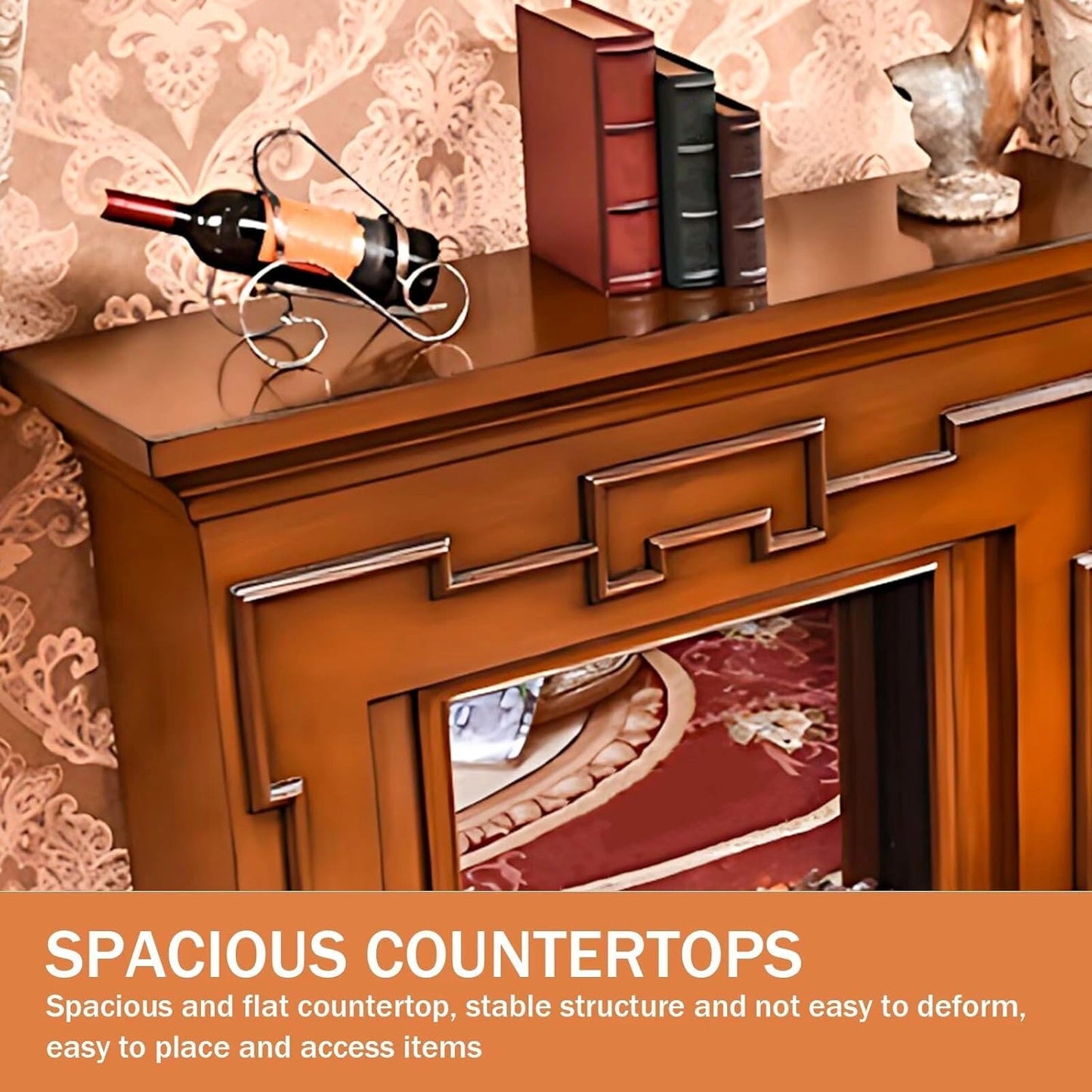 Aihm-Lon Indoor Electric Fireplace Includes Polygonal Line Design 47”