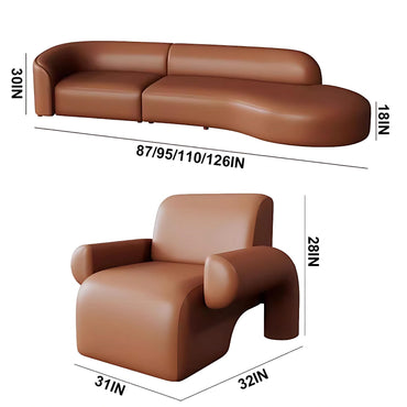 Aihm-Lon Commercial Use Sofa Set with Stool and Coffee Tables for Lounge Area 87"-126"