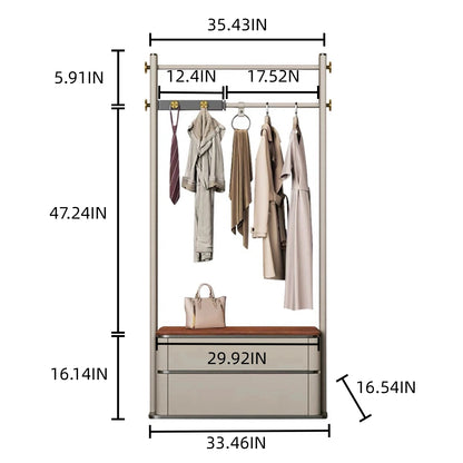 Aihm-Lon Freestanding Clothes Rack with Stainless Steel Hook 35’’