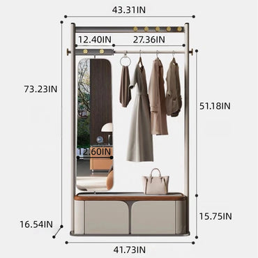 Aihm-Lon Durable Clothes Rack with Ample Hook Design for Bedroom 43’’