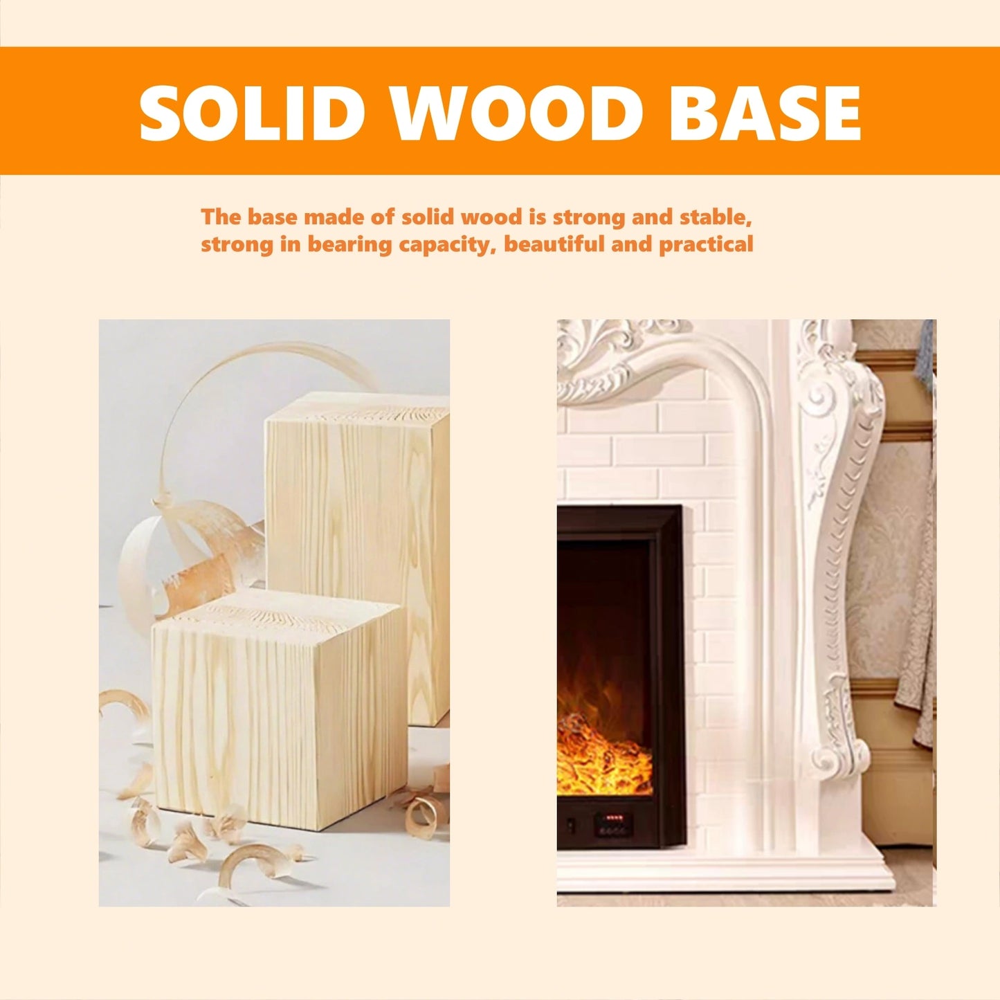 Aihm-Lon Retro Electric Fireplace with Three-Dimensional Carving 47”-79”