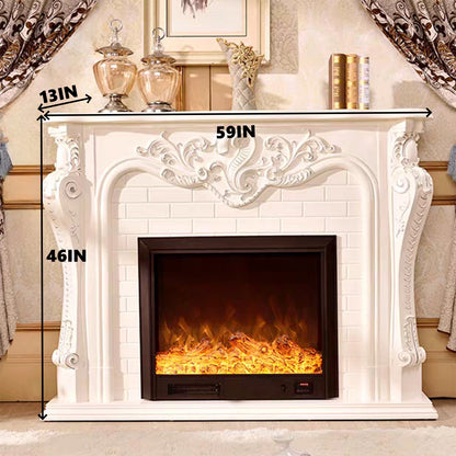 Aihm-Lon Classical Electric Fireplace with Exquisite and Intricate Patterns 59”-79”