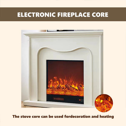 Aihm-Lon White Electric Fireplace Simple Curved Design Lines 47”