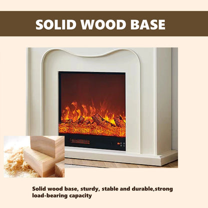 Aihm-Lon White Electric Fireplace Simple Curved Design Lines 47”