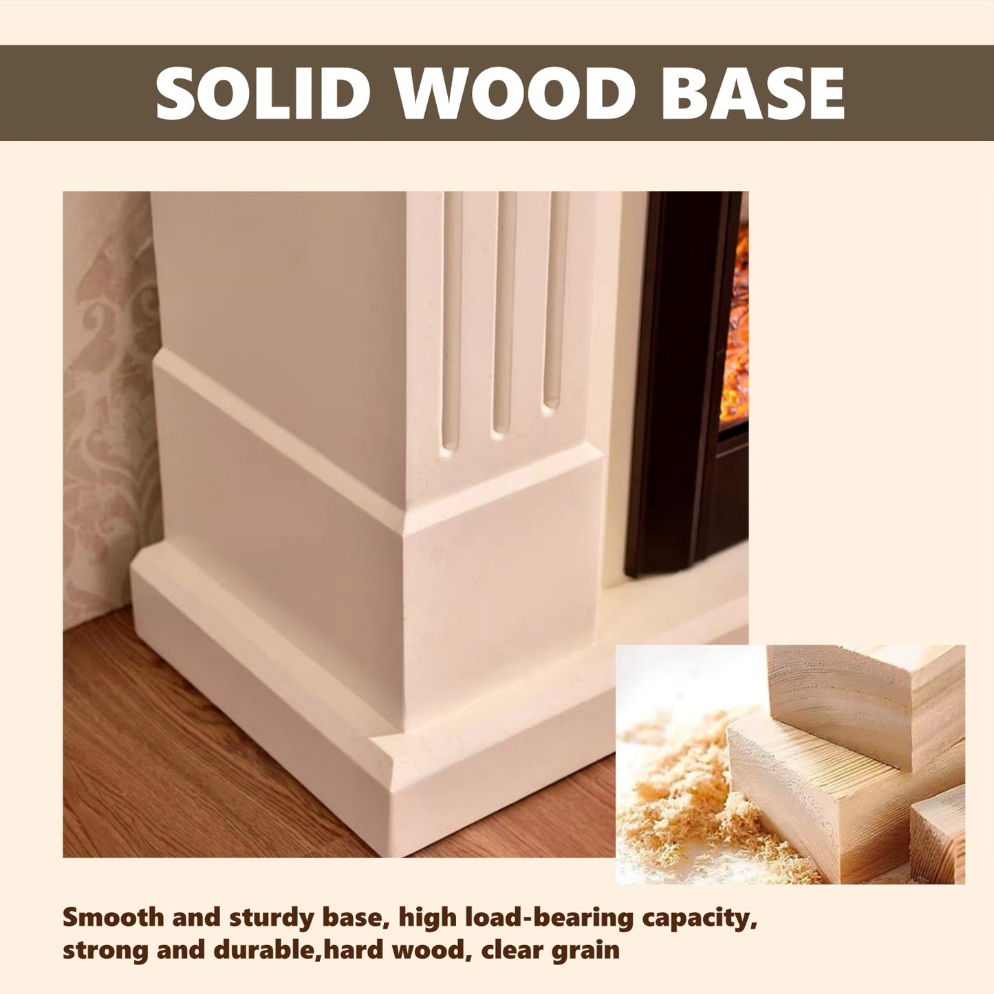 Aihm-Lon Minimalist Electric Fireplace Vertical Stripes Design 39”-51”