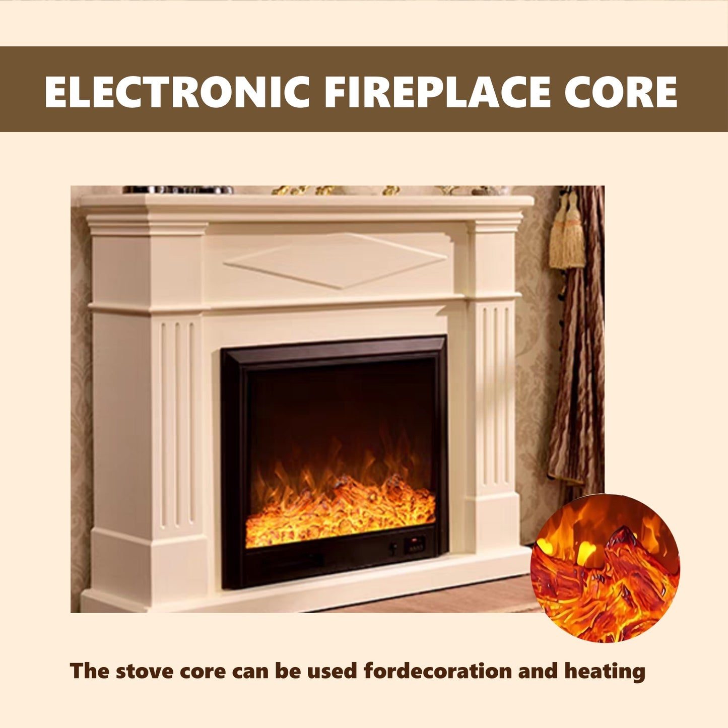 Aihm-Lon Minimalist Electric Fireplace Vertical Stripes Design 39”-51”