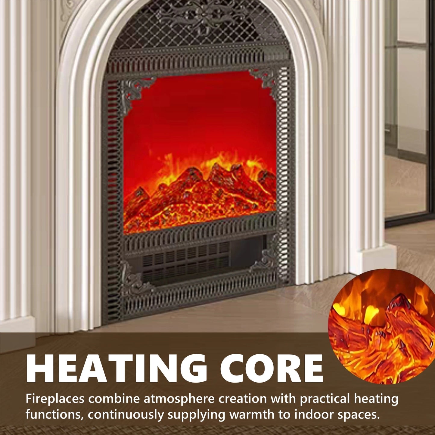 Aihm-Lon Electric Fireplace Roman Column Design 39”-47”