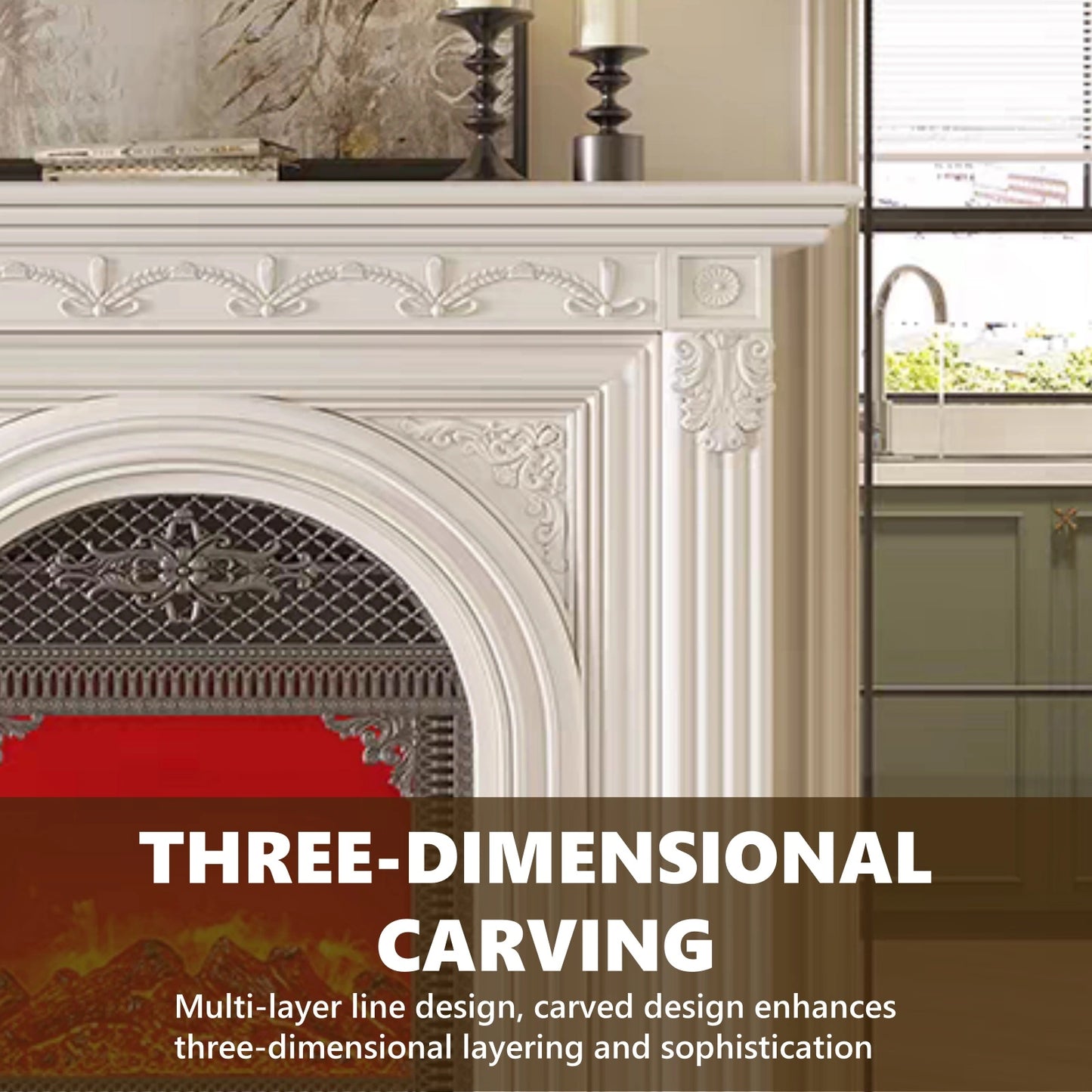 Aihm-Lon Electric Fireplace Roman Column Design 39”-47”