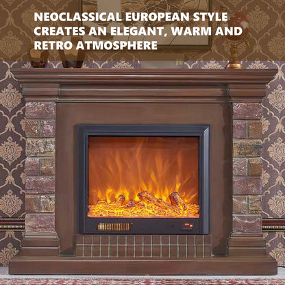 Aihm-Lon Brown Electric Fireplace Neoclassical European Style 47”-59”