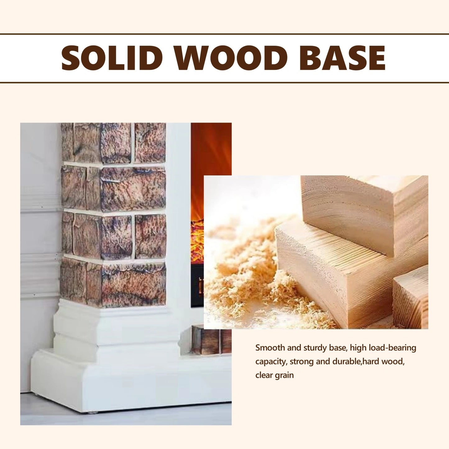 Aihm-Lon Brown Electric Fireplace Neoclassical European Style 47”-59”