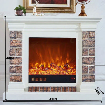 Aihm-Lon Brown Electric Fireplace Neoclassical European Style 47”-59”