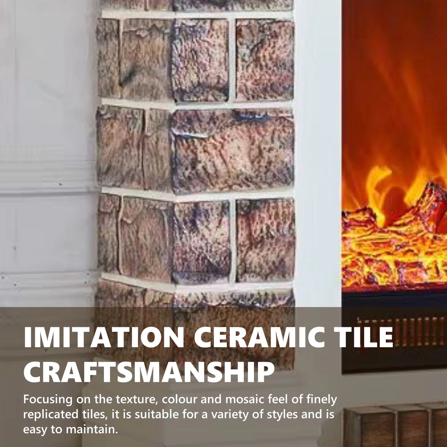 Aihm-Lon Brown Electric Fireplace Neoclassical European Style 47”-59”