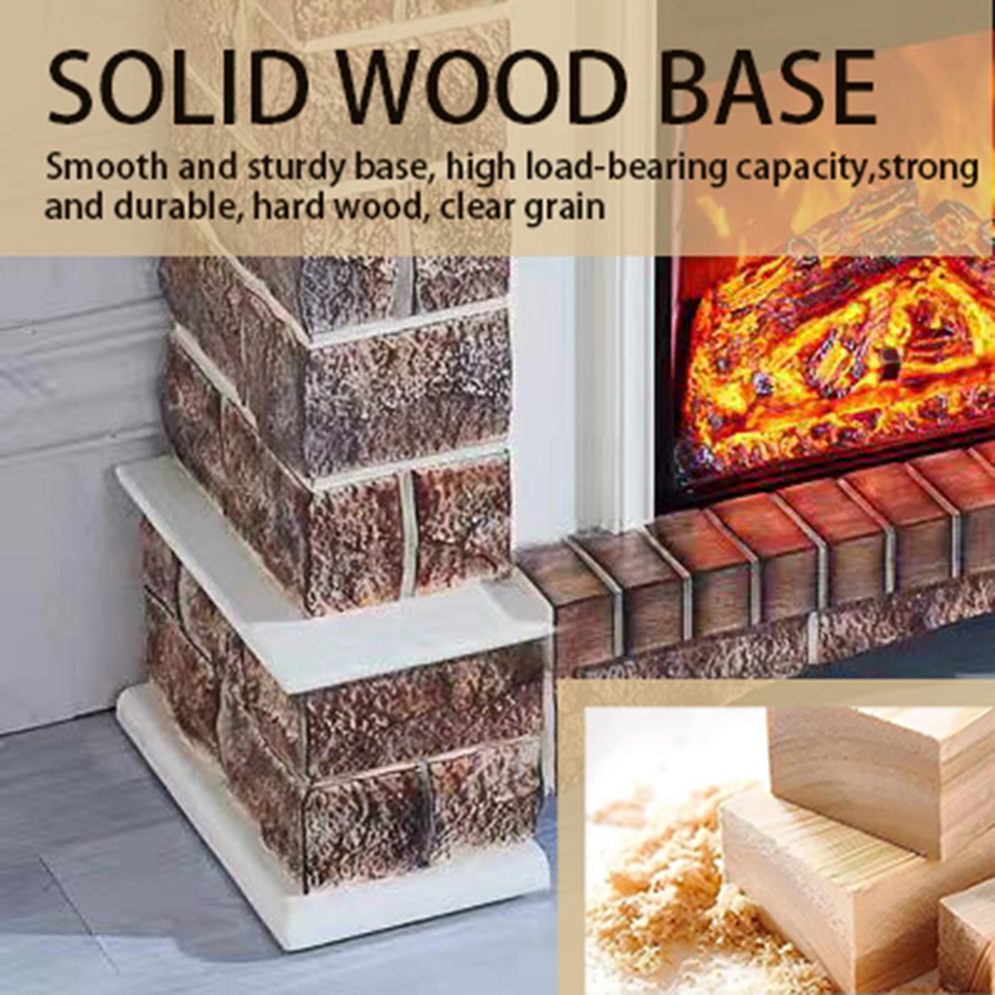 Aihm-Lon Electric Fireplace Imitation Ceramic Tile Craftsmanship 47”-59”