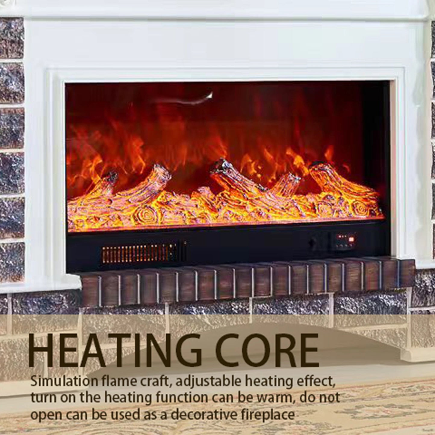 Aihm-Lon Electric Fireplace Imitation Ceramic Tile Craftsmanship 47”-59”