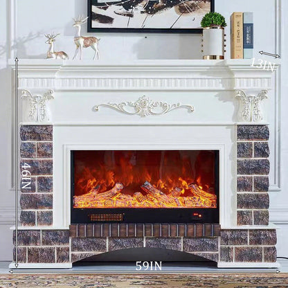 Aihm-Lon Electric Fireplace Imitation Ceramic Tile Craftsmanship 47”-59”