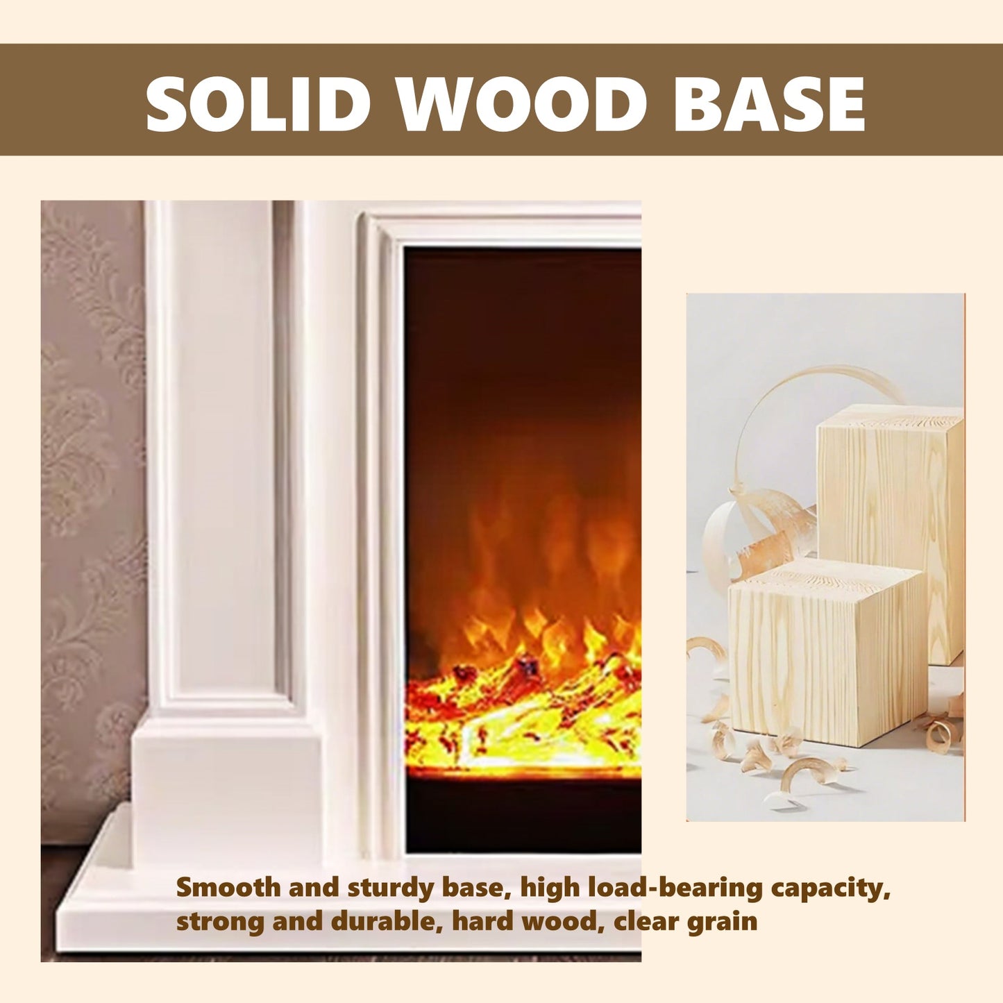 Aihm-Lon Electric Fireplace with Symmetrical Line Design 39”-47”