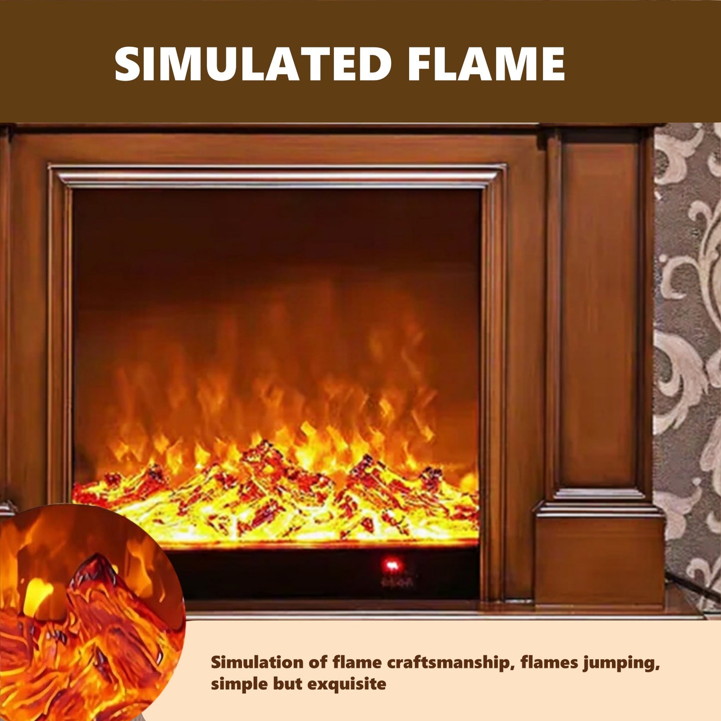 Aihm-Lon Electric Fireplace with Symmetrical Line Design 39”-47”