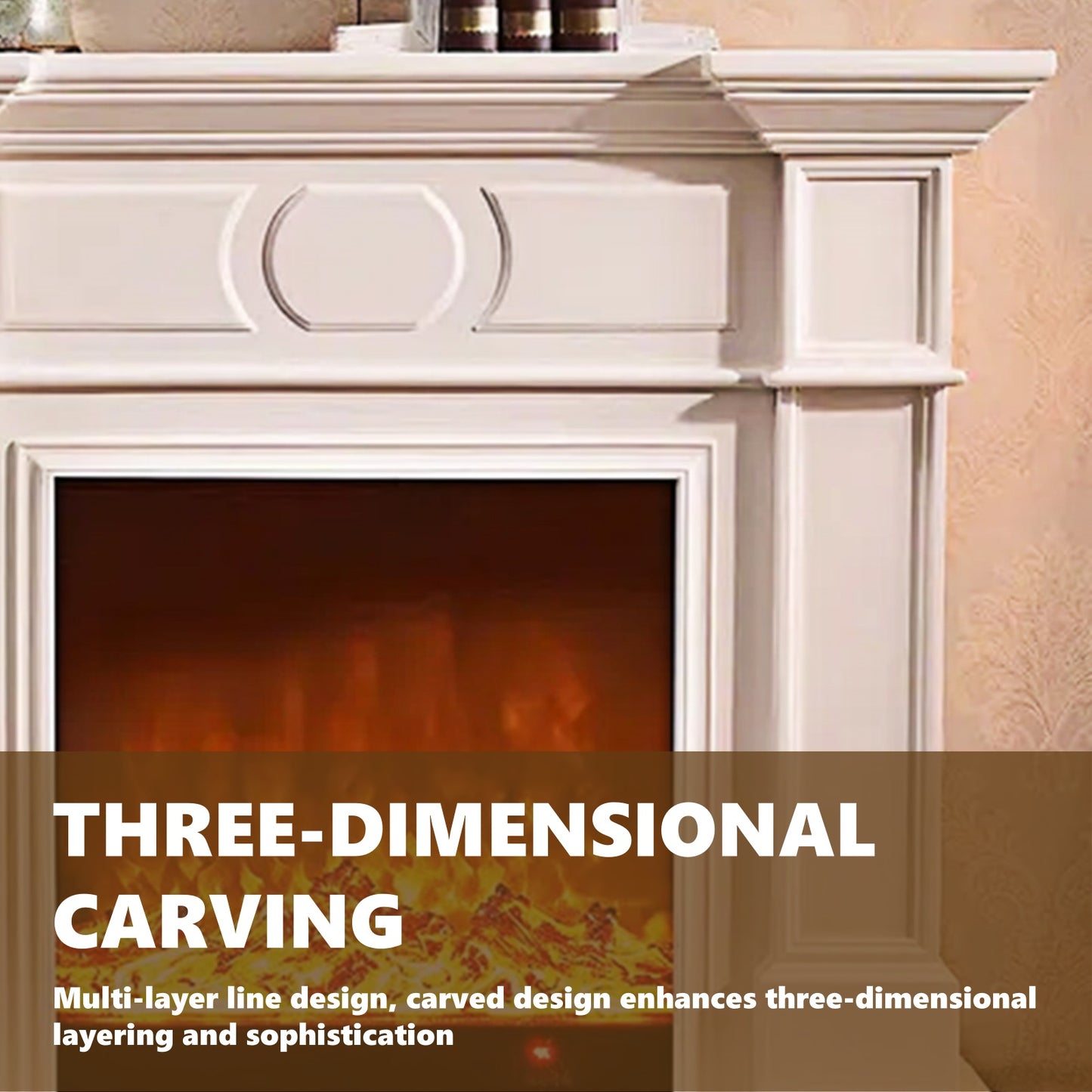 Aihm-Lon Electric Fireplace with Symmetrical Line Design 39”-47”