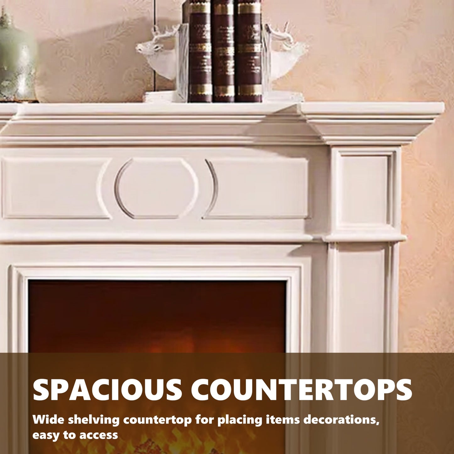 Aihm-Lon Electric Fireplace with Symmetrical Line Design 39”-47”