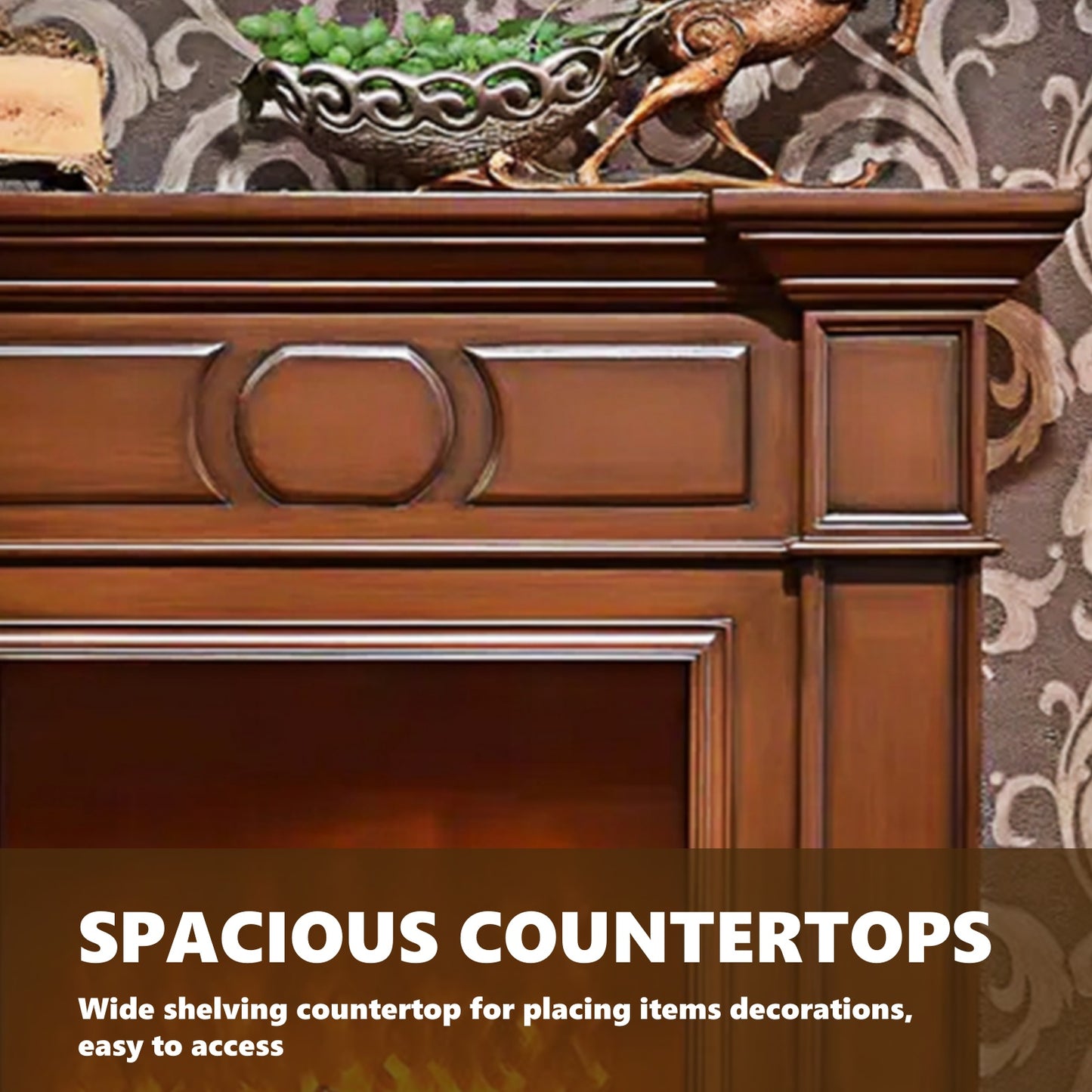 Aihm-Lon Electric Fireplace with Symmetrical Line Design 39”-47”