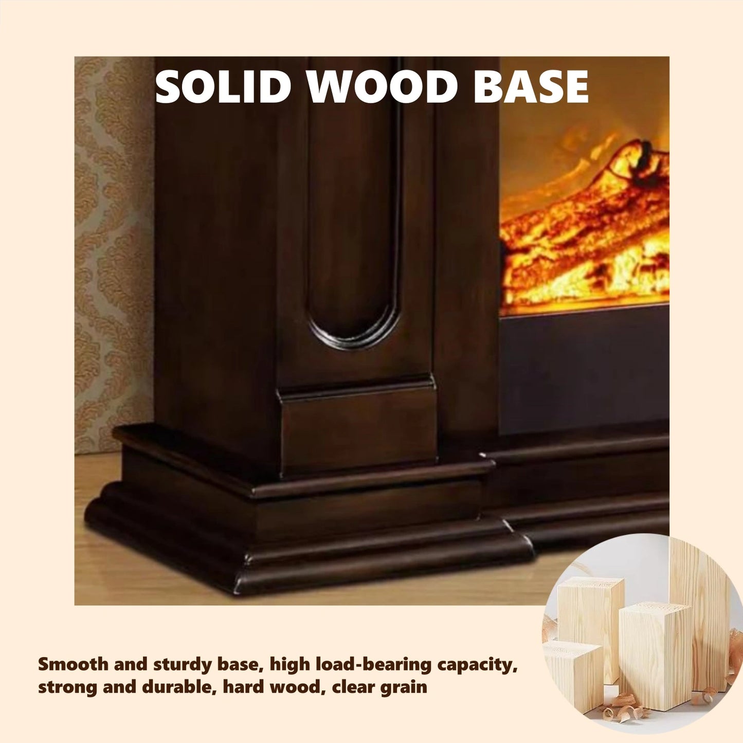 Aihm-Lon Classic Electric Fireplace Diamond-Shaped Openwork Grid Design 47"