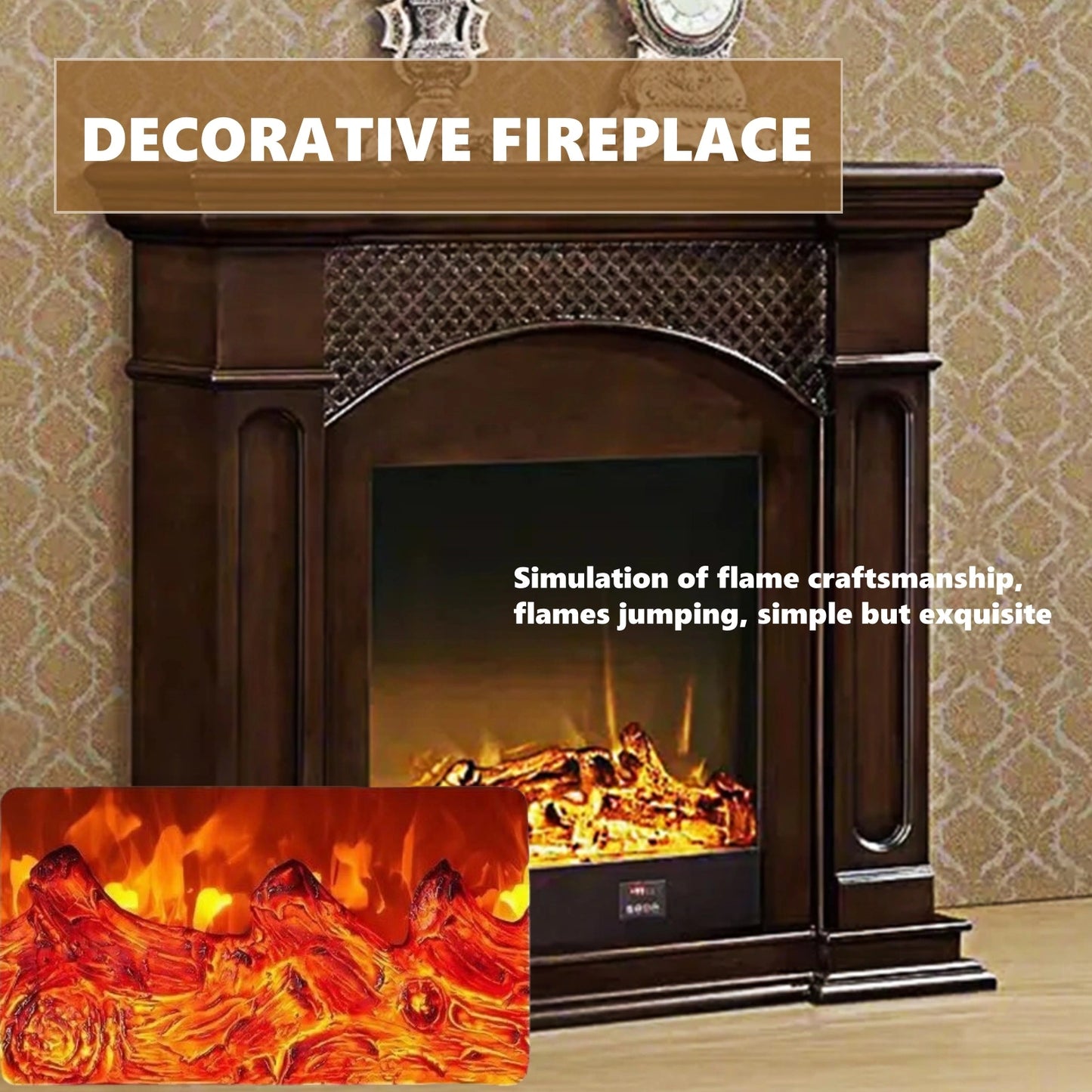Aihm-Lon Classic Electric Fireplace Diamond-Shaped Openwork Grid Design 47"