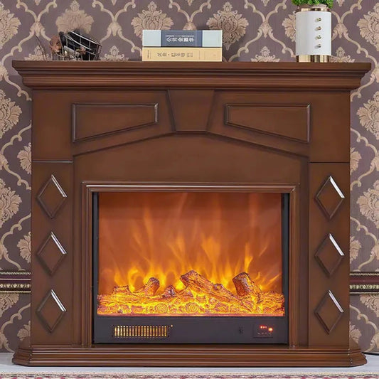 Aihm-Lon Brown Electric Fireplace Symmetrical Rhombic Column Design 47”