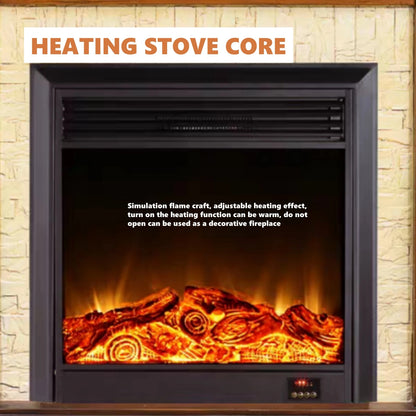 Aihm-Lon Retro Minimalist Electric Fireplace Solid Wood Base 39”