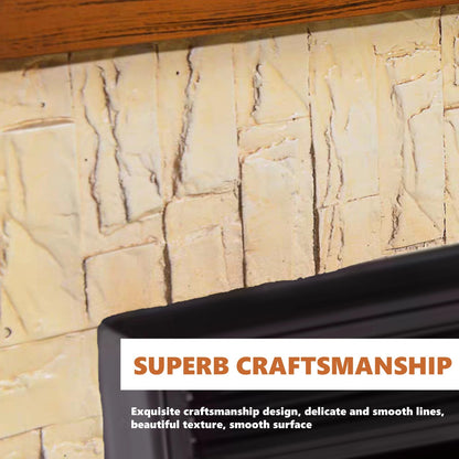 Aihm-Lon Retro Minimalist Electric Fireplace Solid Wood Base 39”