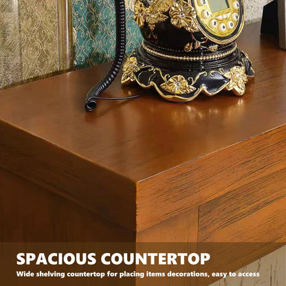 Aihm-Lon Retro Minimalist Electric Fireplace Solid Wood Base 39”