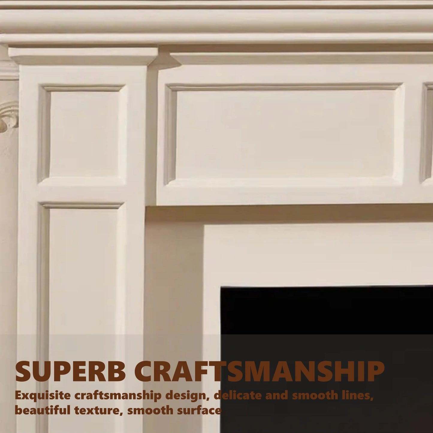 Aihm-Lon Minimalist Electric Fireplace Unique Lines Design 47”-59”