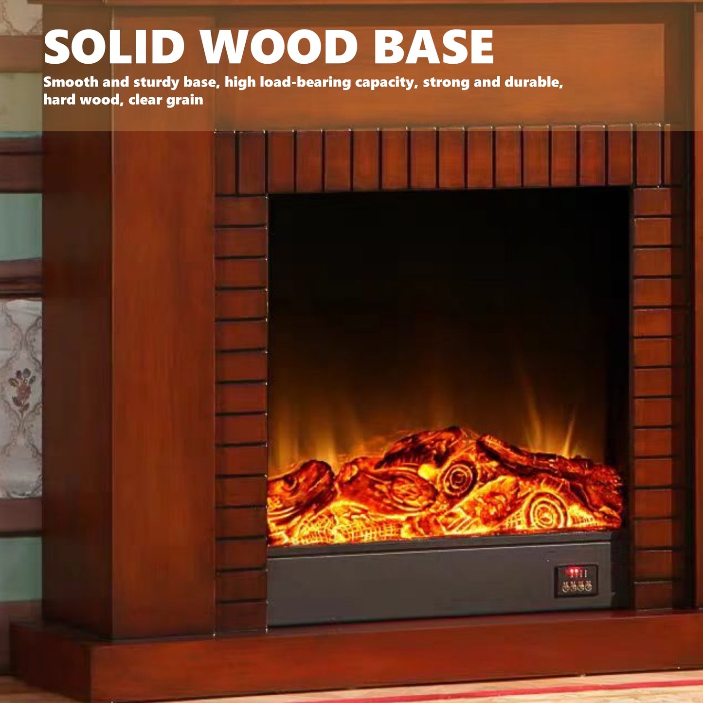 Aihm-Lon Retro Electric Fireplace with Brick-Like Lines 47”