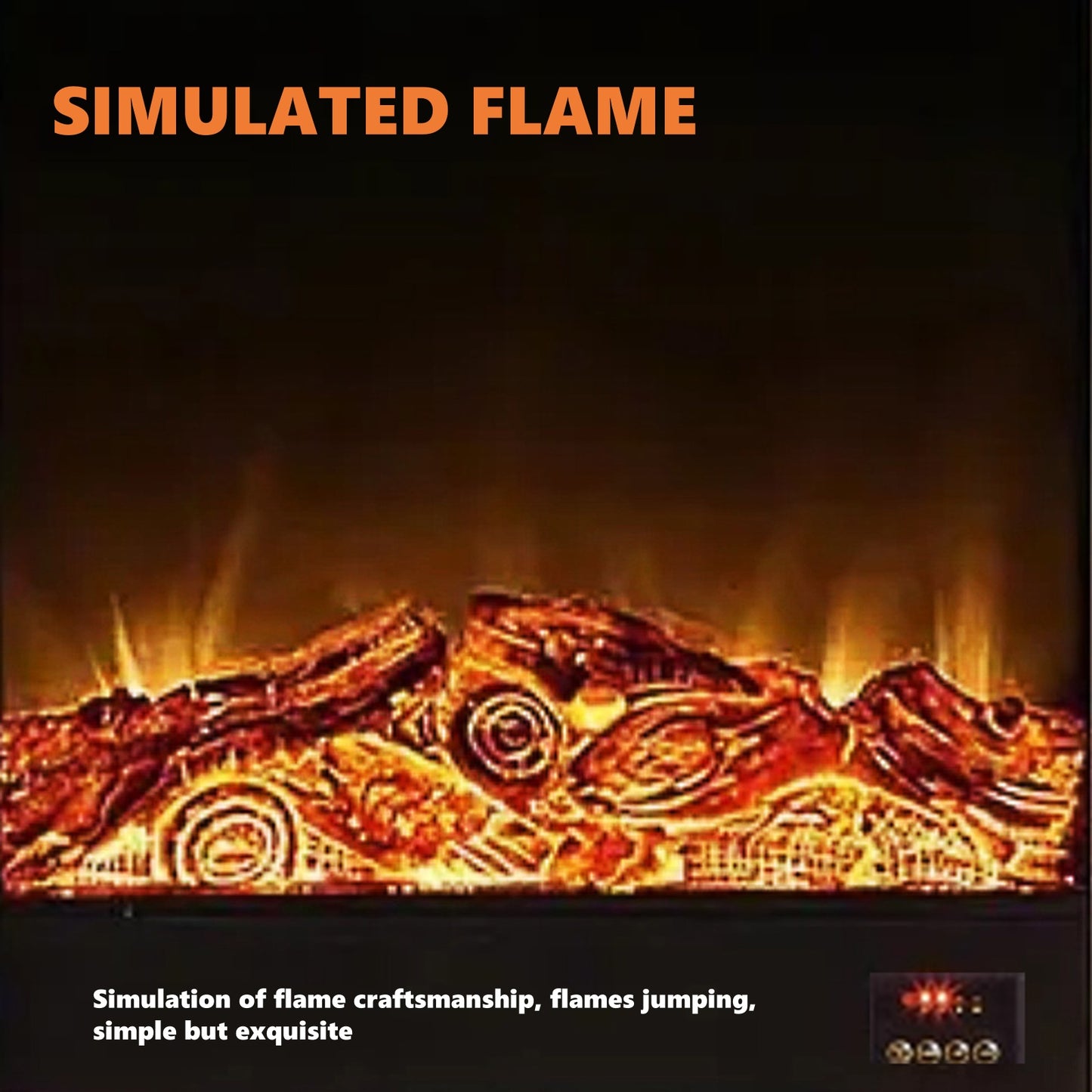 Aihm-Lon Retro Electric Fireplace with Brick-Like Lines 47”