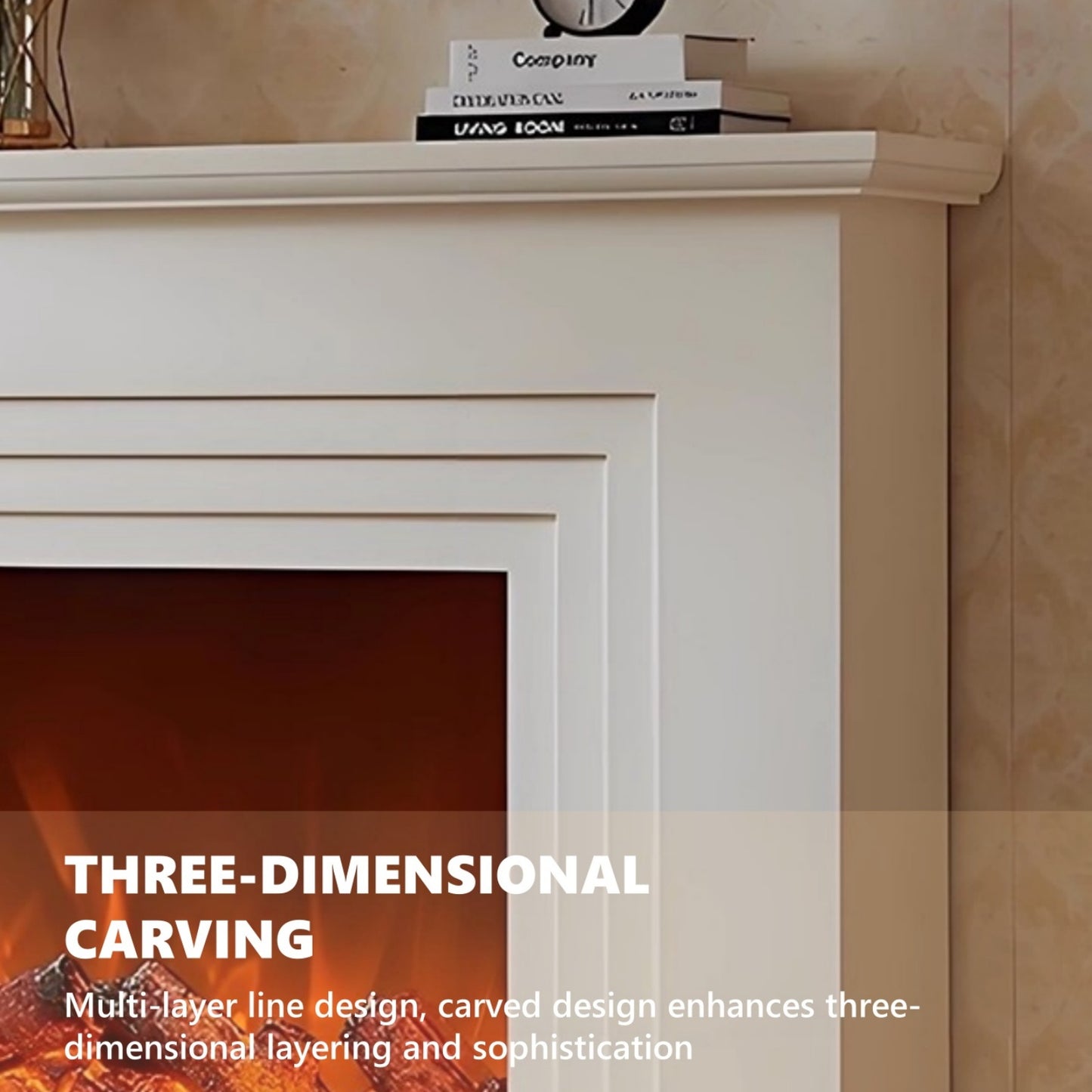 Aihm-Lon Electric Fireplace with Multiple Parallel Lines 47”-79”