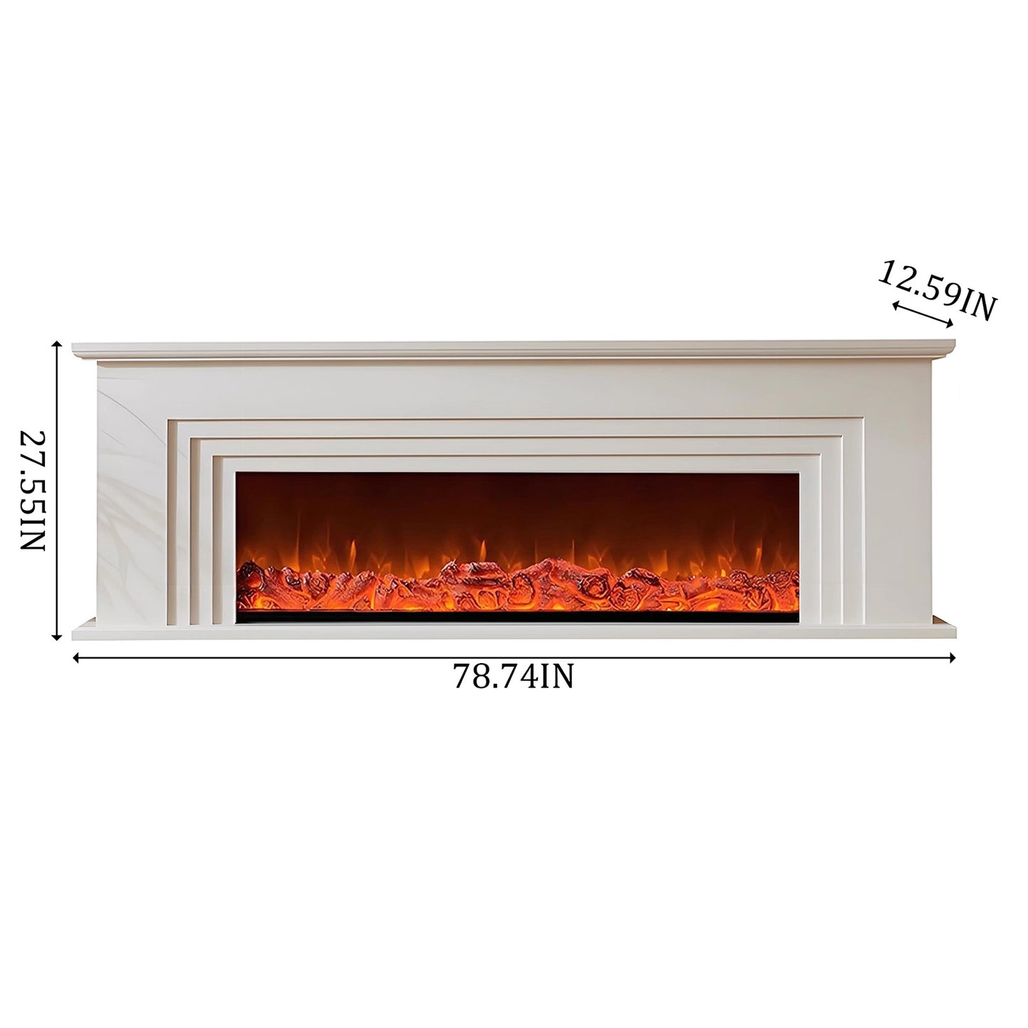 Aihm-Lon Electric Fireplace with Multiple Parallel Lines 47”-79”