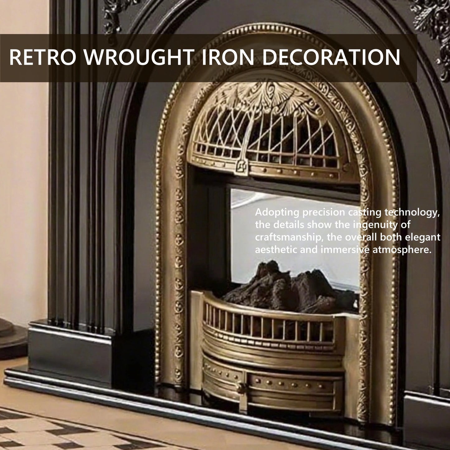 Aihm-Lon Vintage Electric Fireplace Includes Smart Heating 51”