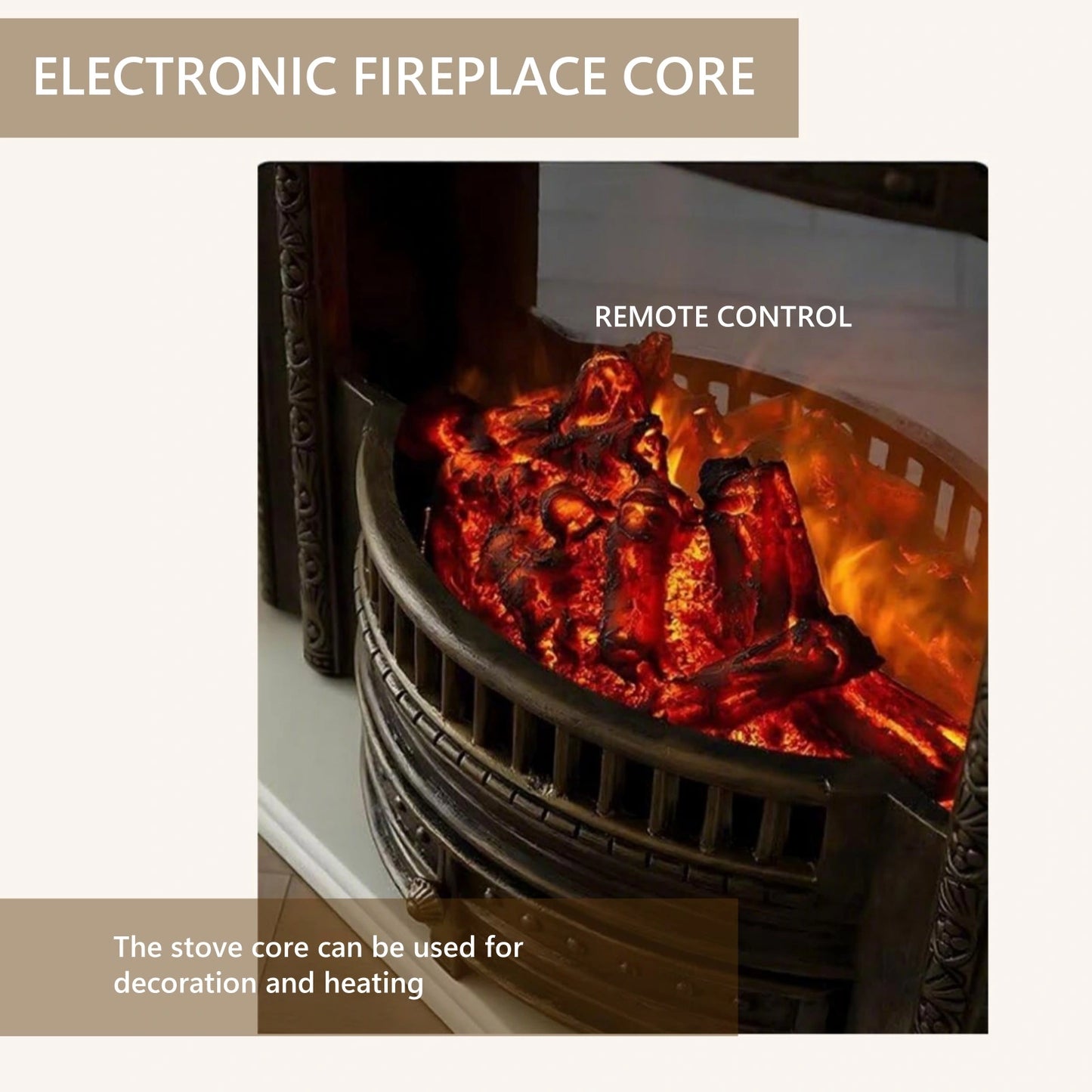 Aihm-Lon Vintage Electric Fireplace Includes Smart Heating 51”