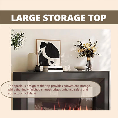 Aihm-Lon Electric Fireplace Includes Realistic Flame Display and Heating Function 47”-71”