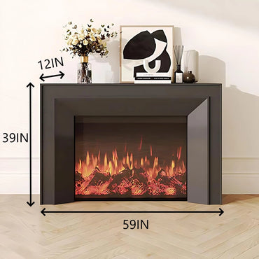Aihm-Lon Electric Fireplace Includes Realistic Flame Display and Heating Function 47”-71”