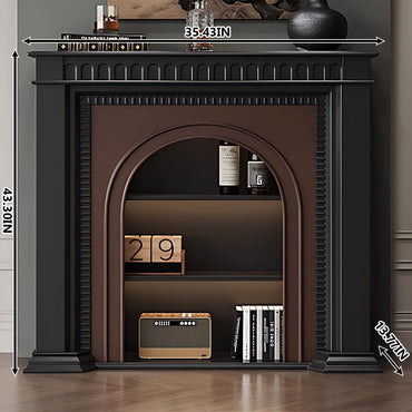 Aihm-Lon Brown and Black Decorative Fireplace with Cabinets 35.43"-59.05"