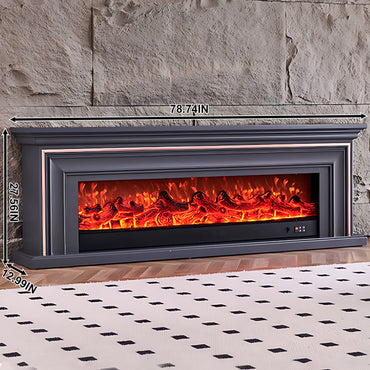 Aihm-Lon Electric Fireplace Insert with Realistic Flame 79''