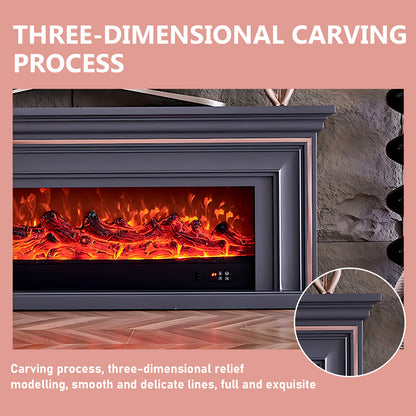 Aihm-Lon Electric Fireplace Insert with Realistic Flame 79''