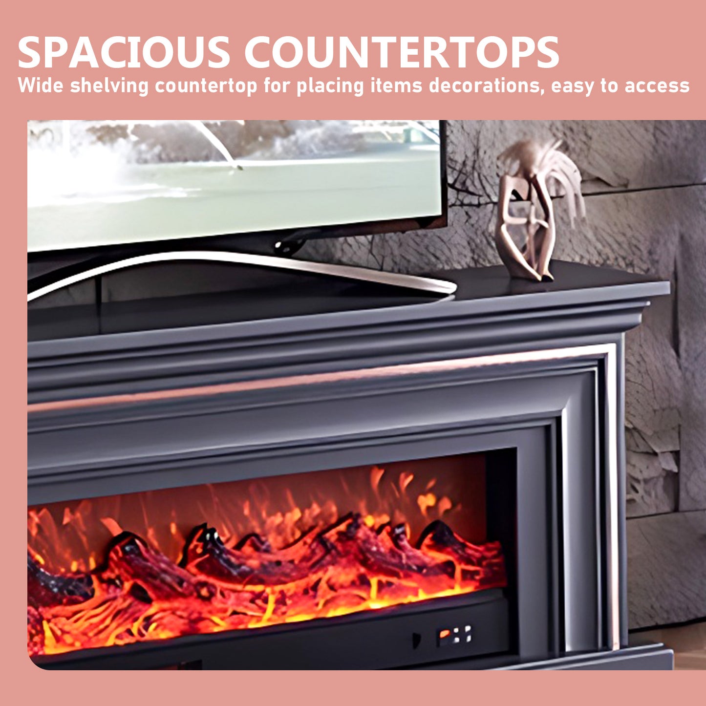 Aihm-Lon Electric Fireplace Insert with Realistic Flame 79''