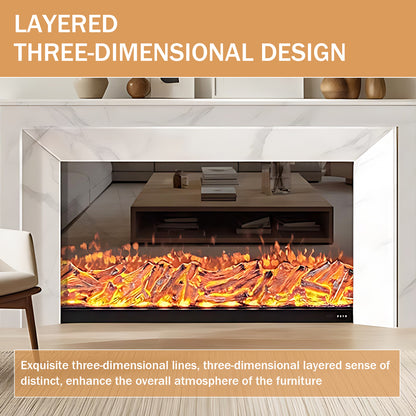 Aihm-Lon Electric Fireplace with Mantel Realistic Flame 59"