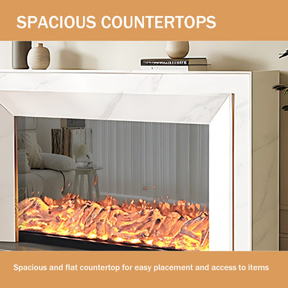 Aihm-Lon Electric Fireplace with Mantel Realistic Flame 59"