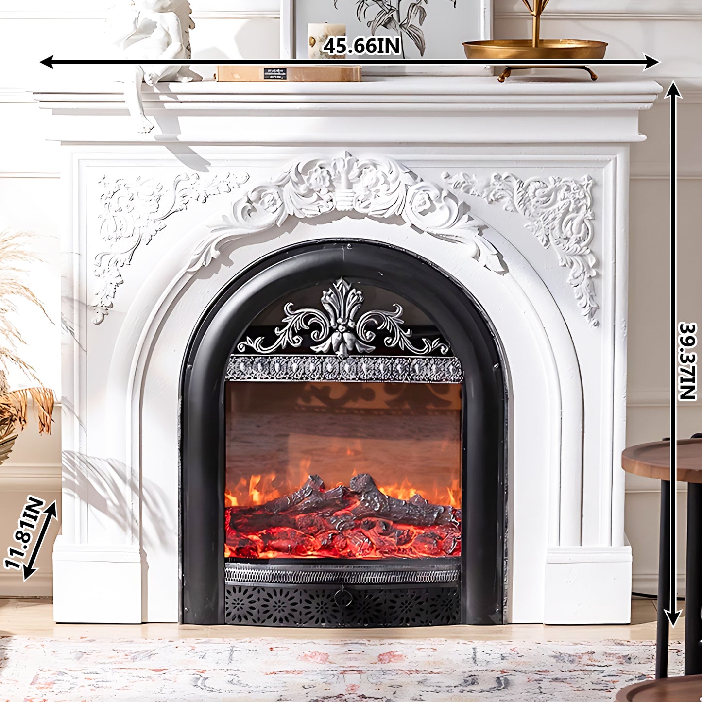 Aihm-Lon Modern Decorative Electric Fireplace with Mantel 45.66"